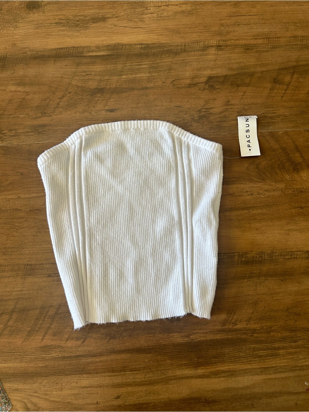 PacSun White Ribbed Strapless Tube Top